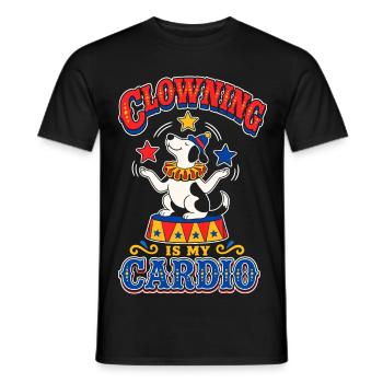 Clowning Is My Cardio – Zirkus-Pudel - Männer T-Shirt - Schwarz - Vorne - AI Model Male 178 light (178cm)