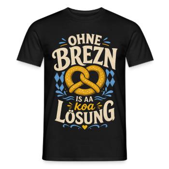 Ohne Brezn is a koa Lösung - Männer T-Shirt - Schwarz - Vorne - AI Model Male 178 light (178cm)