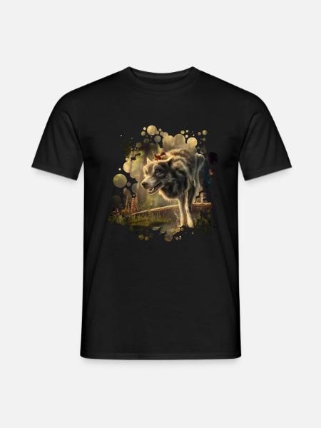 Freunde Wolf Eichhörnchen - Männer T-Shirt - Schwarz