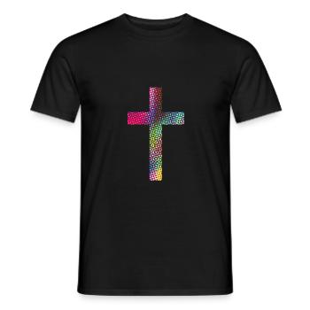 Kreuz - Männer T-Shirt - Schwarz - Vorne - AI Model Male 178 light (178cm)