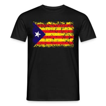 Catalonia Independence Flag - Men's T-Shirt - black - Front - AI Model Male 178 light (178cm)