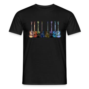 Gitarren - Men's T-Shirt - black - Front - AI Model Male 178 light (178cm)