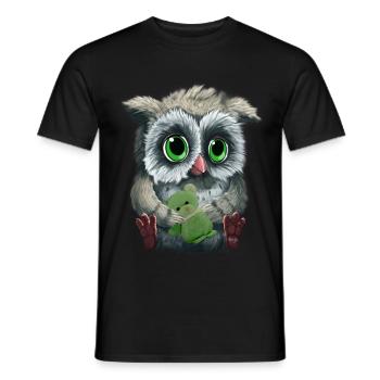 Owl - Männer T-Shirt - Schwarz - Vorne - AI Model Male 178 light (178cm)
