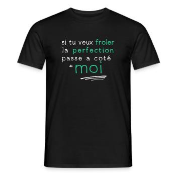 la perfection c'est moi - T-shirt homme - noir - Devant - AI Model Male 178 light (178cm)