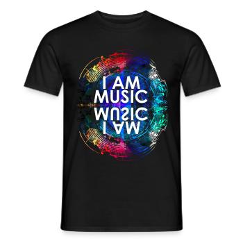 I Am Music Double - Männer T-Shirt - Schwarz - Vorne - AI Model Male 178 light (178cm)