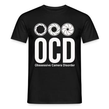 ocd photographer funny - T-shirt homme - noir - Devant - AI Model Male 178 light (178cm)