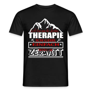 Zermatt - Männer T-Shirt - Schwarz - Vorne - AI Model Male 178 light (178cm)