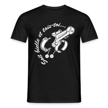 Soit bielle et tais-tois...by Little - T-shirt homme - noir - Devant - AI Model Male 178 light (178cm)