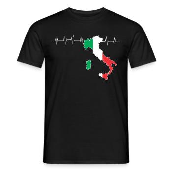Italien Herz - Männer T-Shirt - Schwarz - Vorne - AI Model Male 178 light (178cm)