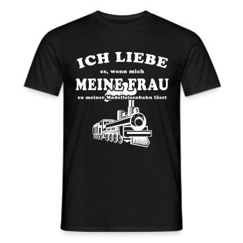 Modelleisenbahner Frau - Männer T-Shirt - Schwarz - Vorne - AI Model Male 178 light (178cm)