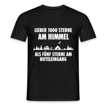 Camping - 1000 Sterne - Männer T-Shirt - Schwarz - Vorne - AI Model Male 178 light (178cm)