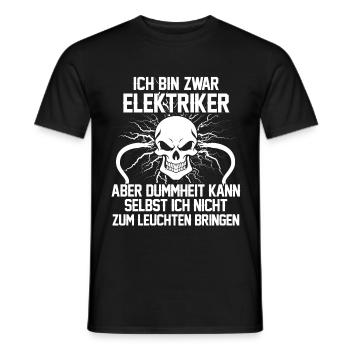 Elektriker - Dummheit - Männer T-Shirt - Schwarz - Vorne - AI Model Male 178 light (178cm)