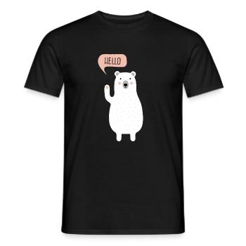 Cute Winter Polar Bear Illustration - Men's T-Shirt - black - Front - AI Model Male 178 light (178cm)