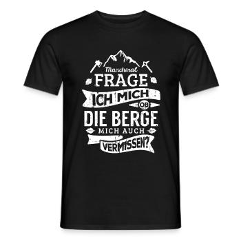 Vermisse die Berge. Geschenk - Männer T-Shirt - Schwarz - Vorne - AI Model Male 178 light (178cm)