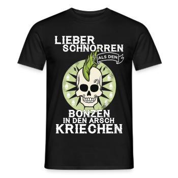 PUNK - Arsch kriechen - Männer T-Shirt - Schwarz - Vorne - AI Model Male 178 light (178cm)