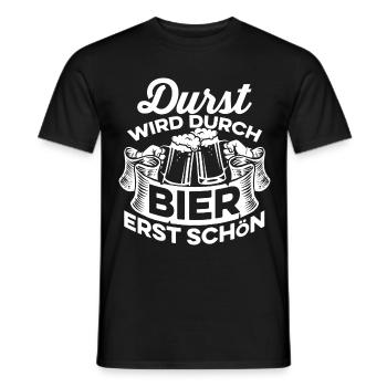 Bier - Durst - Männer T-Shirt - Schwarz - Vorne - AI Model Male 178 light (178cm)