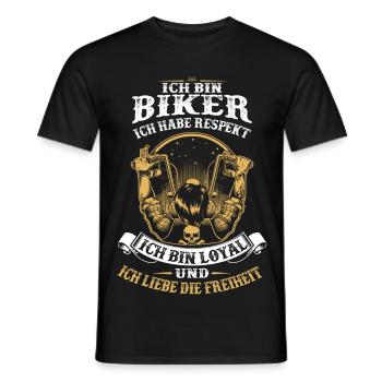 ich bin Biker - Männer T-Shirt - Schwarz - Vorne - AI Model Male 178 light (178cm)