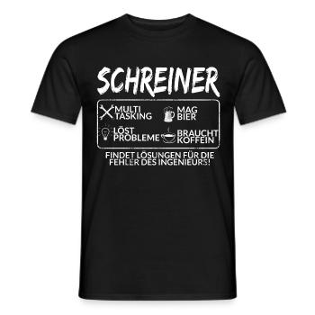 Der Schreiner - Männer T-Shirt - Schwarz - Vorne - AI Model Male 178 light (178cm)
