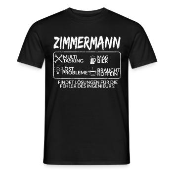 Der Zimmermann - Männer T-Shirt - Schwarz - Vorne - AI Model Male 178 light (178cm)