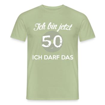50. Geburtstag - Männer T-Shirt - Sage - Vorne - AI Model Male 178 light (178cm)