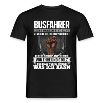 BUSFAHRER - Ehre und Stolz - Männer T-Shirt - Schwarz - Vorne - AI Model Male 178 light (178cm)
