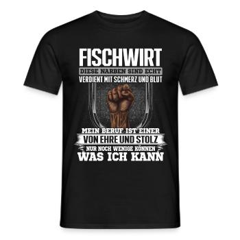FISCHWIRT - Ehre und Stolz - Männer T-Shirt - Schwarz - Vorne - AI Model Male 178 light (178cm)