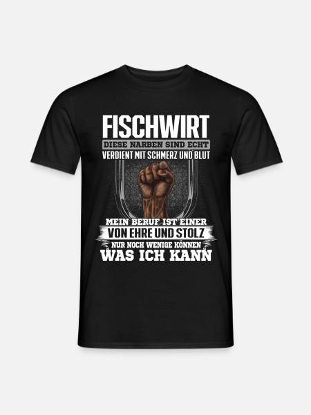 FISCHWIRT - Ehre und Stolz - Männer T-Shirt - Schwarz
