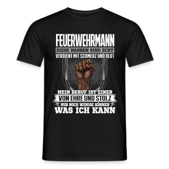 FEUERWEHRMANN - Ehre und Stolz - Männer T-Shirt - Schwarz - Vorne - AI Model Male 178 light (178cm)