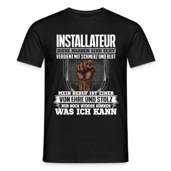 INSTALLATEUR - Ehre und Stolz - Männer T-Shirt - Schwarz - Vorne - AI Model Male 178 light (178cm)