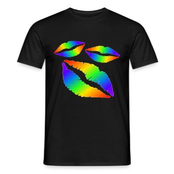 Lippen Küsse - Männer T-Shirt - Schwarz - Vorne - AI Model Male 178 light (178cm)