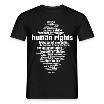 human rights - Men's T-Shirt - black - Front - AI Model Male 178 light (178cm)