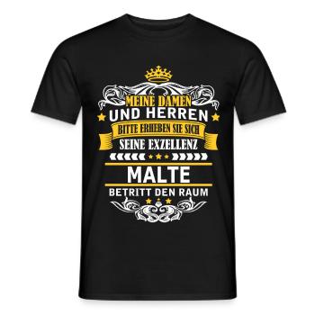 MALTE - Männer T-Shirt - Schwarz - Vorne - AI Model Male 178 light (178cm)