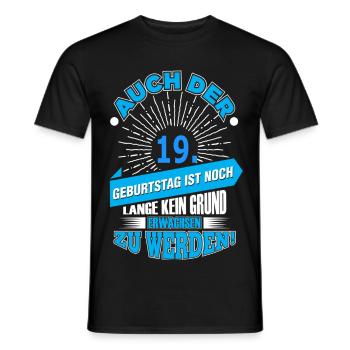 19. - Männer T-Shirt - Schwarz - Vorne - AI Model Male 178 light (178cm)