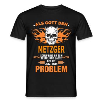 METZGER - Männer T-Shirt - Schwarz - Vorne - AI Model Male 178 light (178cm)