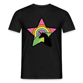 Einhorn Stern - Männer T-Shirt - Schwarz - Vorne - AI Model Male 178 light (178cm)