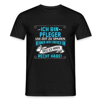 PFLEGER - Männer T-Shirt - Schwarz - Vorne - AI Model Male 178 light (178cm)