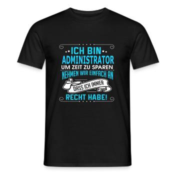 ADMINISTRATOR - Männer T-Shirt - Schwarz - Vorne - AI Model Male 178 light (178cm)