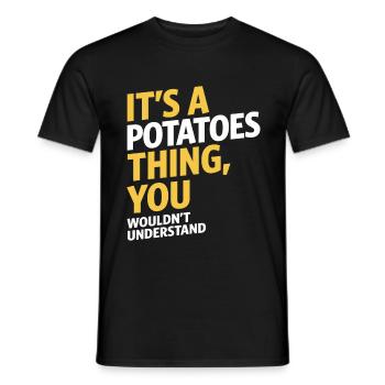 Potatoes Thing - Men's T-Shirt - black - Front - AI Model Male 178 light (178cm)