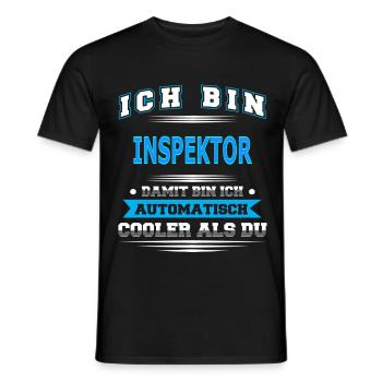 INSPEKTOR - Männer T-Shirt - Schwarz - Vorne - AI Model Male 178 light (178cm)