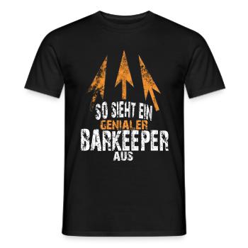 genialer BARKEEPER - Männer T-Shirt - Schwarz - Vorne - AI Model Male 178 light (178cm)