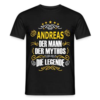 ANDREAS - Männer T-Shirt - Schwarz - Vorne - AI Model Male 178 light (178cm)