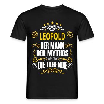 LEOPOLD - Männer T-Shirt - Schwarz - Vorne - AI Model Male 178 light (178cm)
