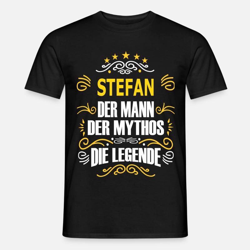 STEFAN - Männer T-Shirt - Schwarz