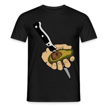 Avocado Hand 1 - Männer T-Shirt - Schwarz - Vorne - AI Model Male 178 light (178cm)