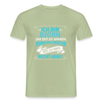 BJÖRN - Männer T-Shirt - Sage - Vorne - AI Model Male 178 light (178cm)