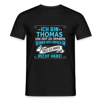 THOMAS - Männer T-Shirt - Schwarz - Vorne - AI Model Male 178 light (178cm)