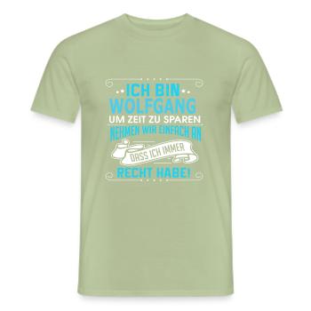 WOLFGANG - Männer T-Shirt - Sage - Vorne - AI Model Male 178 light (178cm)