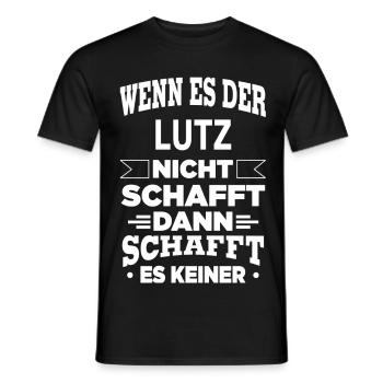 LUTZ - Männer T-Shirt - Schwarz - Vorne - AI Model Male 178 light (178cm)