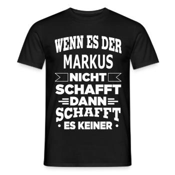 MARKUS - Männer T-Shirt - Schwarz - Vorne - AI Model Male 178 light (178cm)