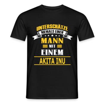 AKITA INU - Männer T-Shirt - Schwarz - Vorne - AI Model Male 178 light (178cm)